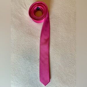 Narrow Hot Pink Silk Necktie